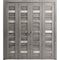 Sartodoors Sliding French Pocket Door 24 x 80in, Matte Black Clear Glass, Kit Trims Rail Hardware LUCIA2166PD-BLK-24 - alternate 1